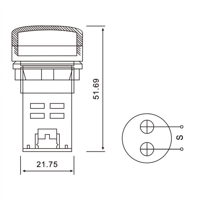 Luz Piloto LED Verde 22mm