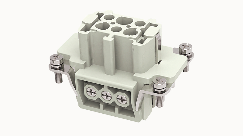 Conector Industrial Rectangular Hembra 6+PE