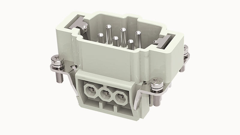 Conector Industrial Rectangular Macho 6+PE