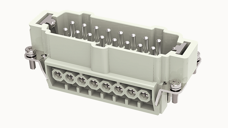 Conector Industrial Rectangular Macho 16+PE
