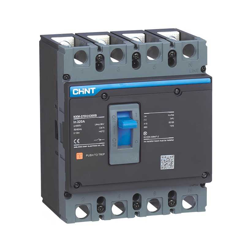Interruptor 4P NXM-63S 50A, 415V 25kA TM0.7-1In MCCB  - Chint - 07212420050CH