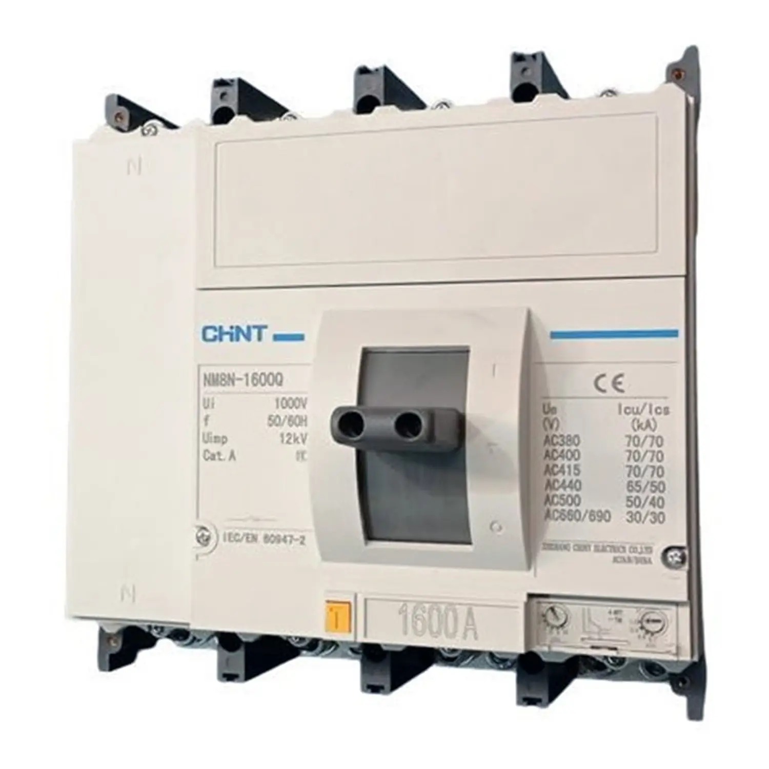 Interruptor 4P NM8N-1600Q 1250A, 415V 70kA TM0.7-1In - Chint - 07024071250CH