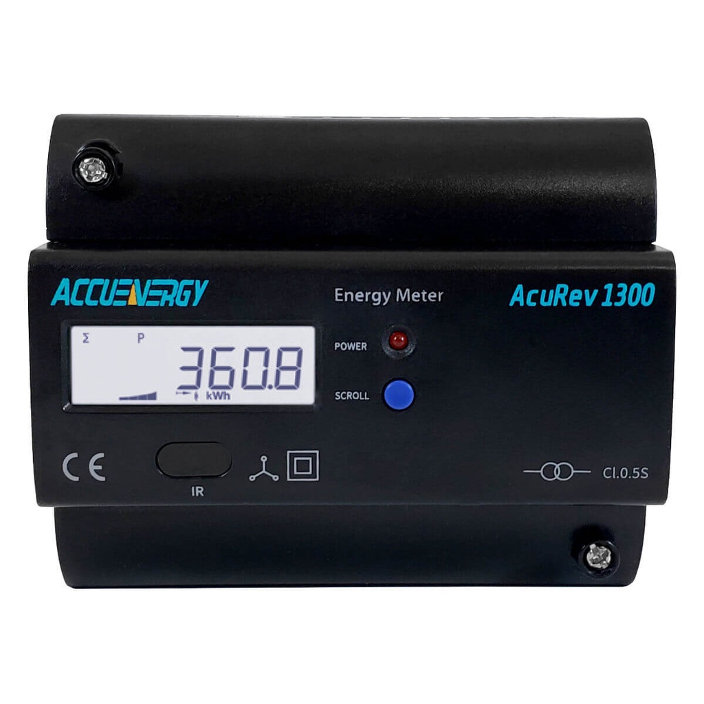 AcuRev 1312-5A - Analizador tifásico a riel DIN compatible con TC de 5A