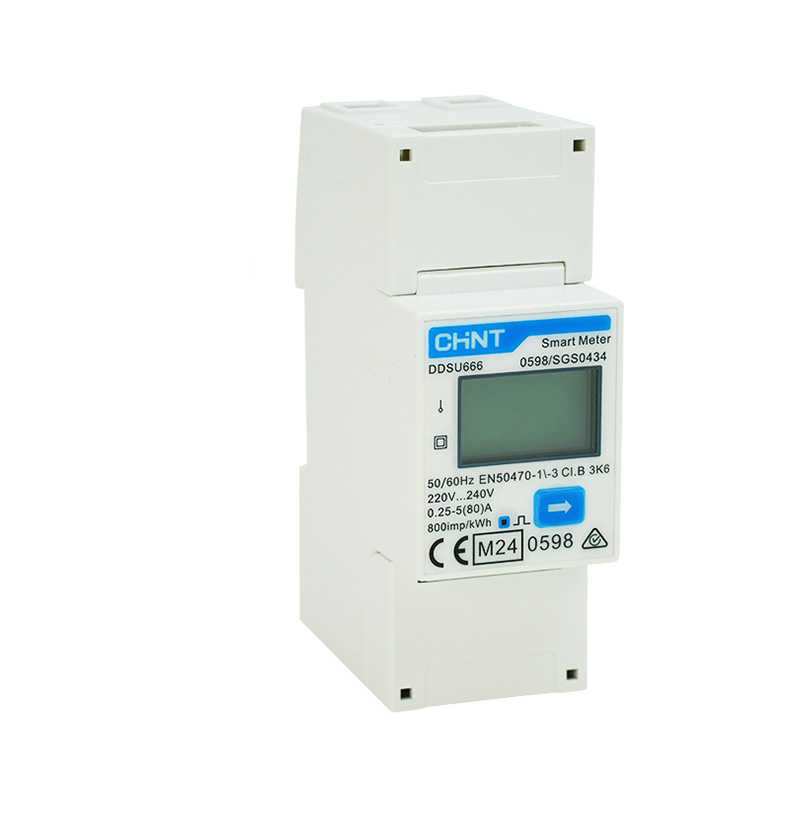 Analizador de Energía Directo (80A) 1P+N, RS485 Montaje a riel DIN DDSU666 - CHINT - 2713223CH