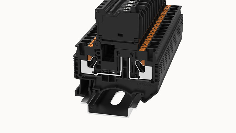 Borne PortaFusible Push in 4mm indicador 24VDC DS4-HE-LD24 - Degson