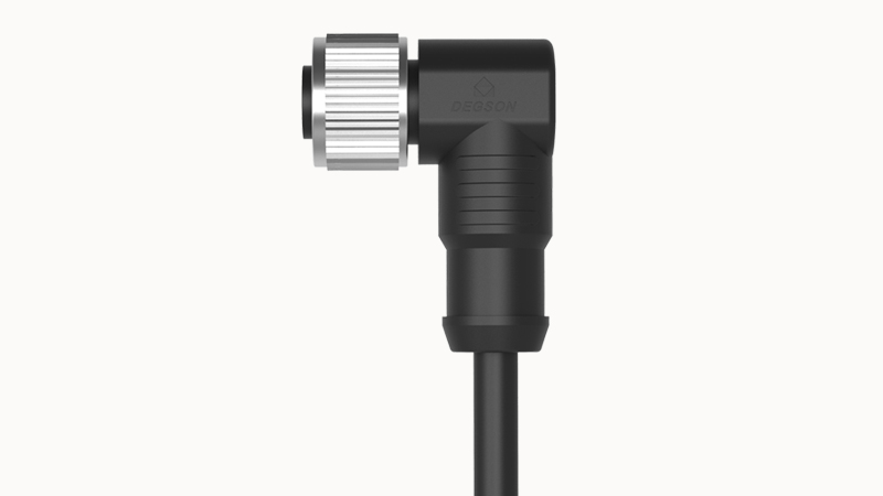 Conector Hembra angulo M12, 4 pines, 2mts