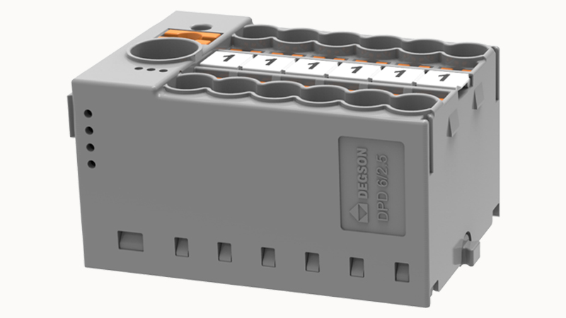 Repartidor Push in 18 Polos 2.5mm Gris Riel din - Degson